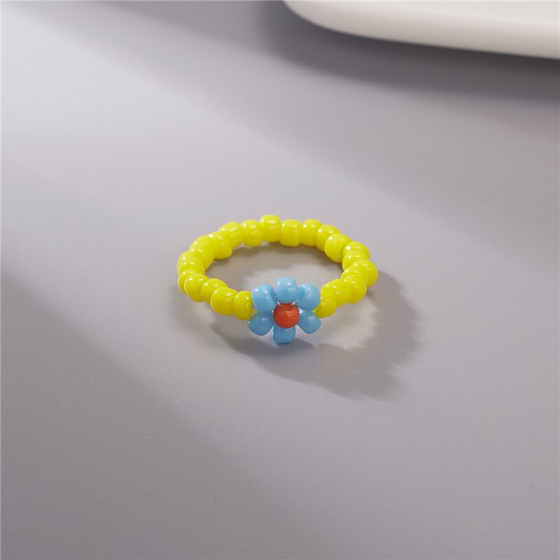 Colorful Bohemia Handmade Flower Ring - Orchid Unique