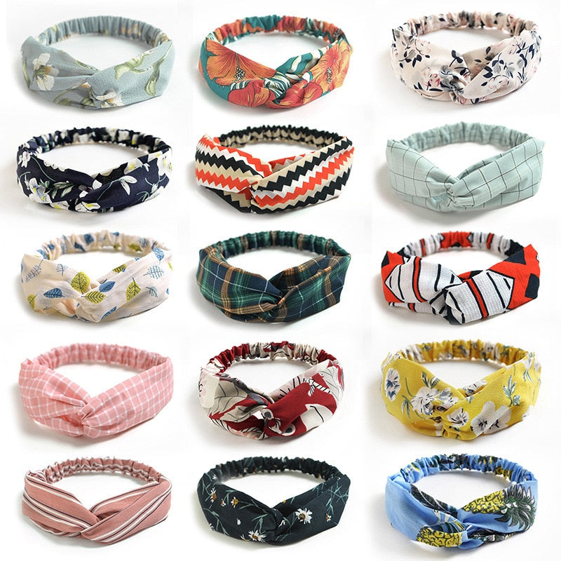 New print Knot Women Headband Vintage Hairband Girls Headwear Leopard Headband Hair Accessories dress Gift hair ties scrunchie - Orchid Unique
