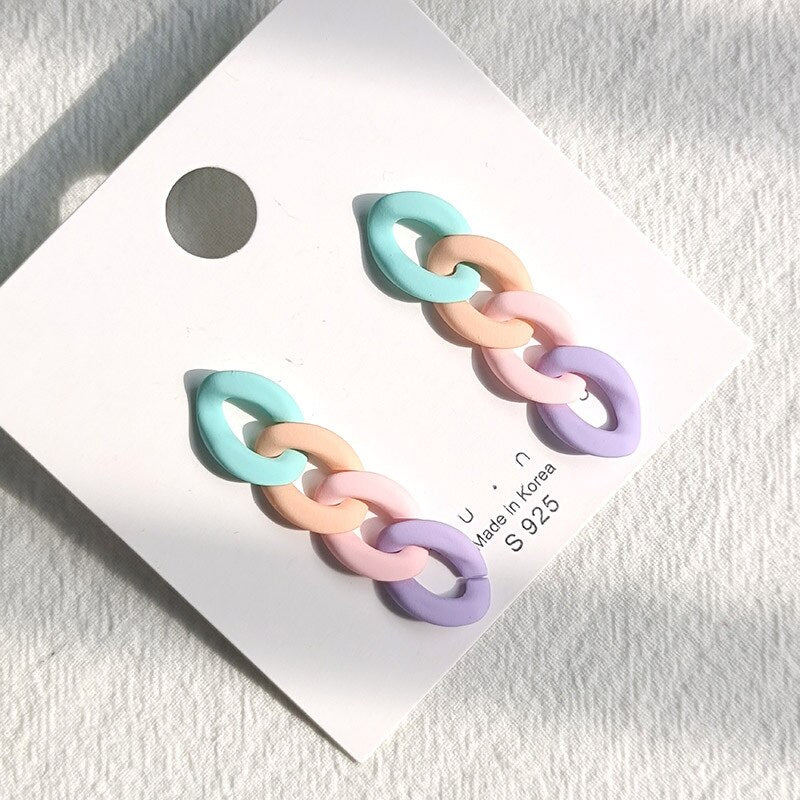 Candy Color Acrylic Earrings - Orchid Unique