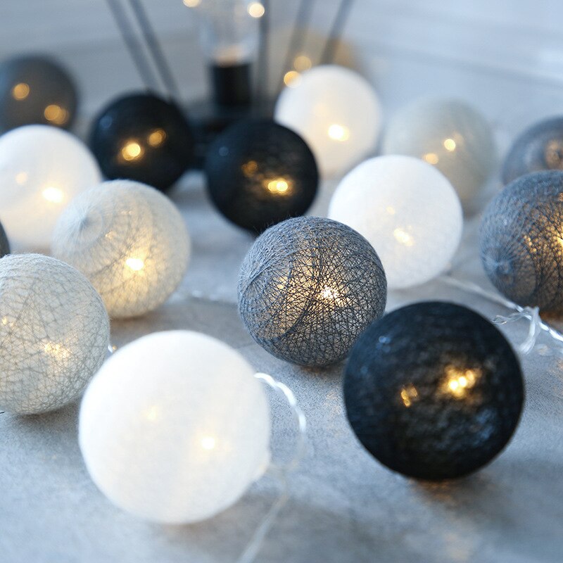 3M 20 LEDS Cotton Ball Garlands Fairy Lights - Orchid Unique