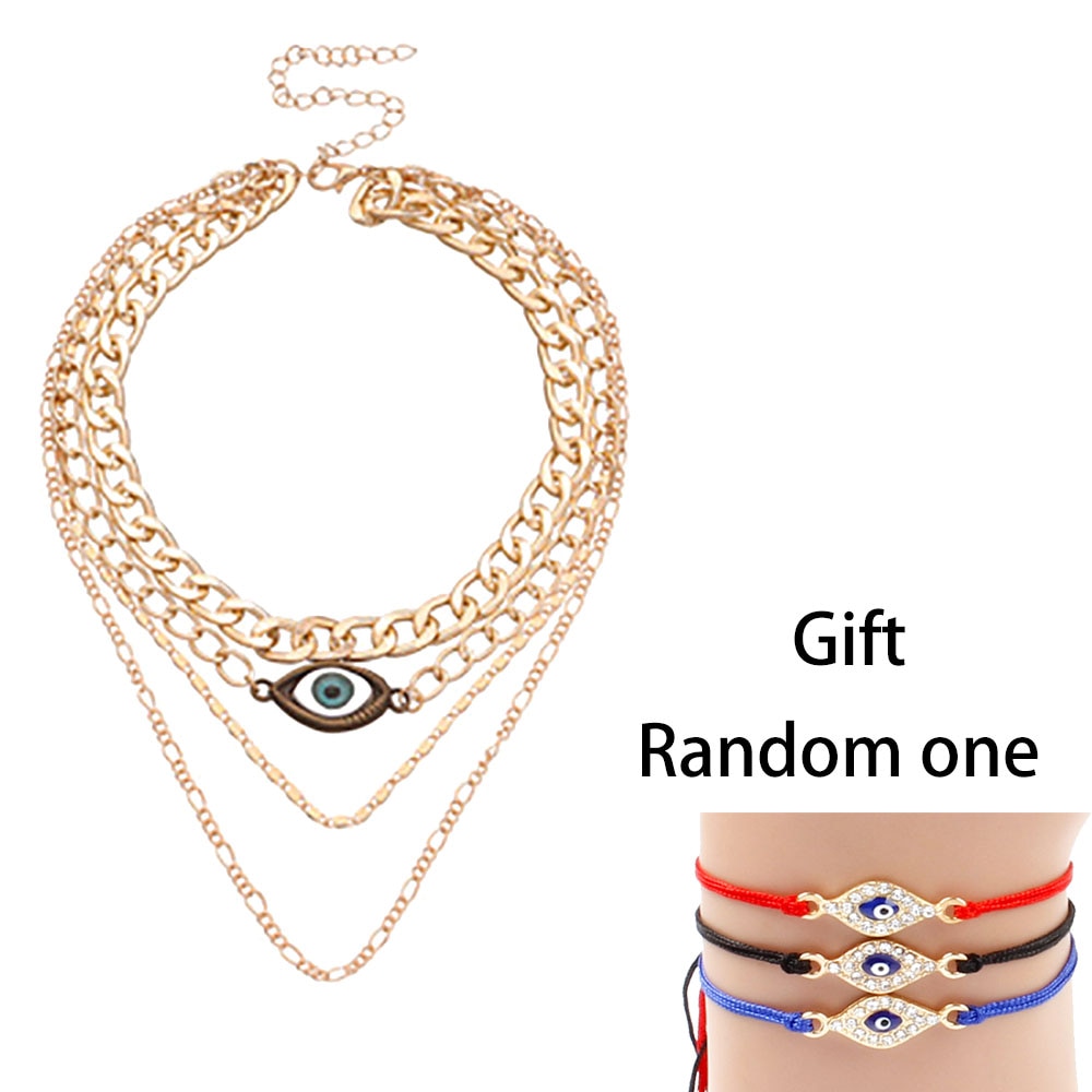 Turkish Evil Eyes Multilayer Necklaces - Orchid Unique