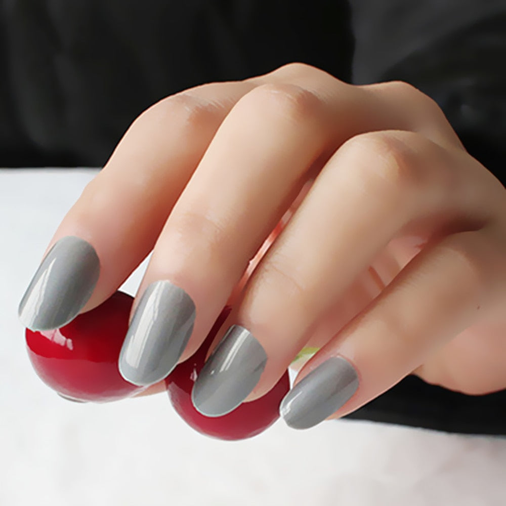 Shiny Short Fake Nails - Orchid Unique