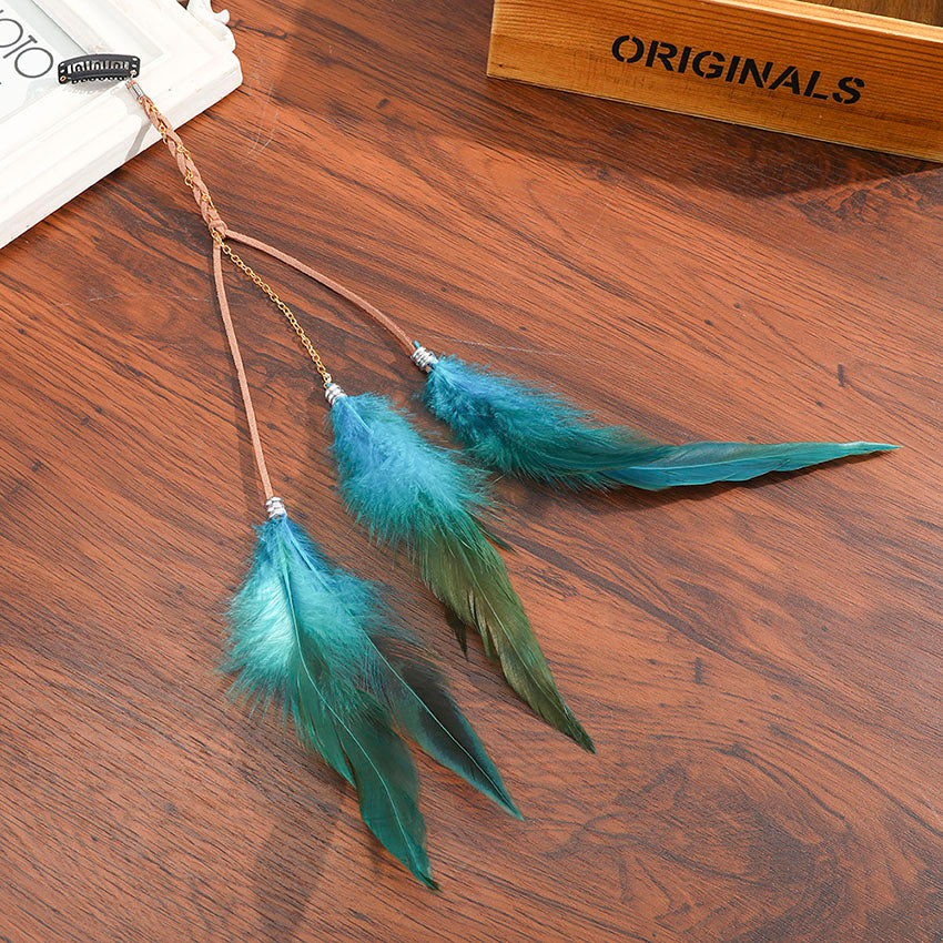 Levao Indian Festival Tassel Feather Hair Combs Hairpins for Women Hippie Headpiece Ethnic Head Band Hair Comb Clips Headwear - Orchid Unique