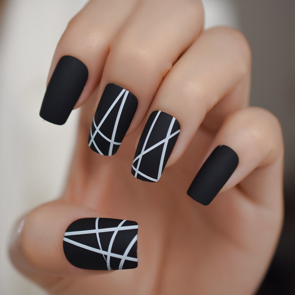 French Ballerina Coffin False Nails - Orchid Unique