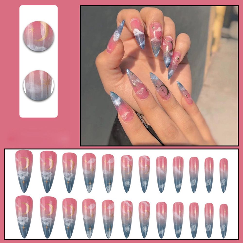 Long Stiletto False Nails - Orchid Unique