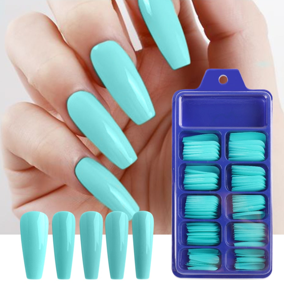 False Nails Coffin Extension Forms - Orchid Unique