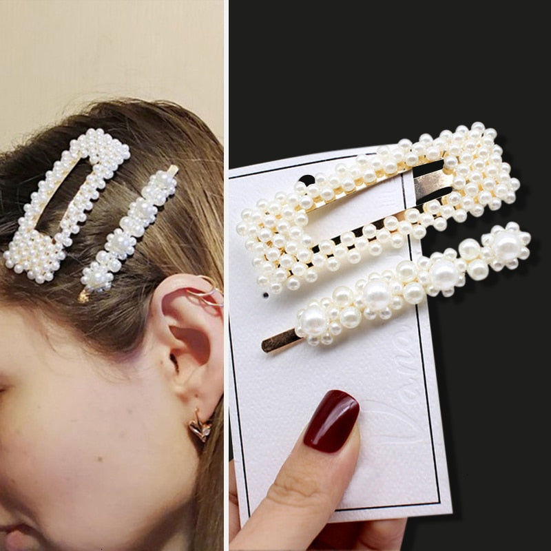 Handmade Pearls Hair Clips - Orchid Unique