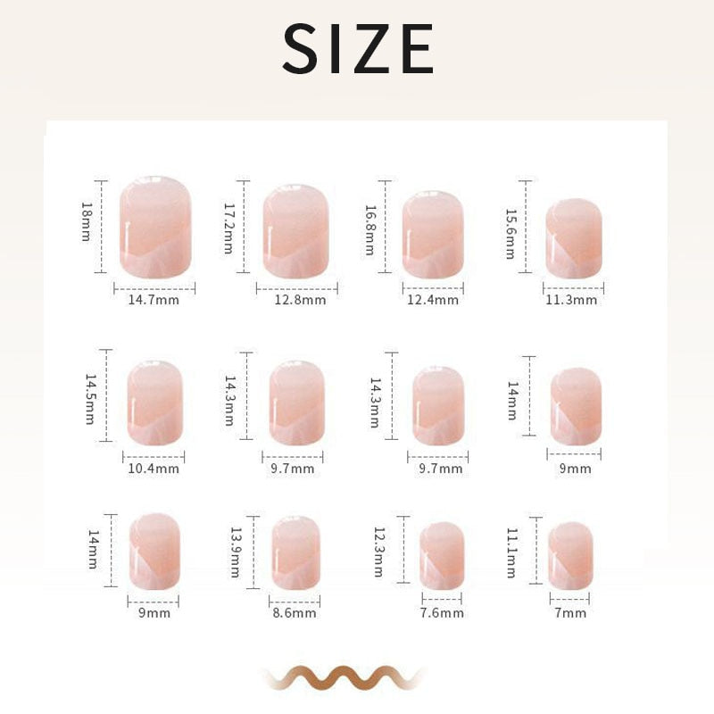 Peach Pink Reusable Press on Nails - Orchid Unique