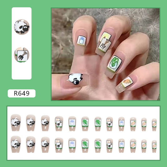 Full Cover Wearable Press Fake Nails - Orchid Unique