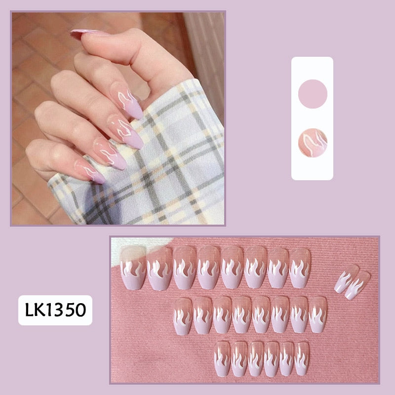 Cute Wearable Press On Nail Art - Orchid Unique