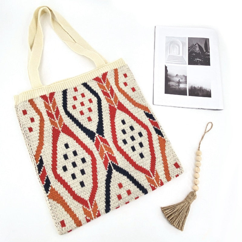 Boho Chic Aztec Tote Bag - Orchid Unique