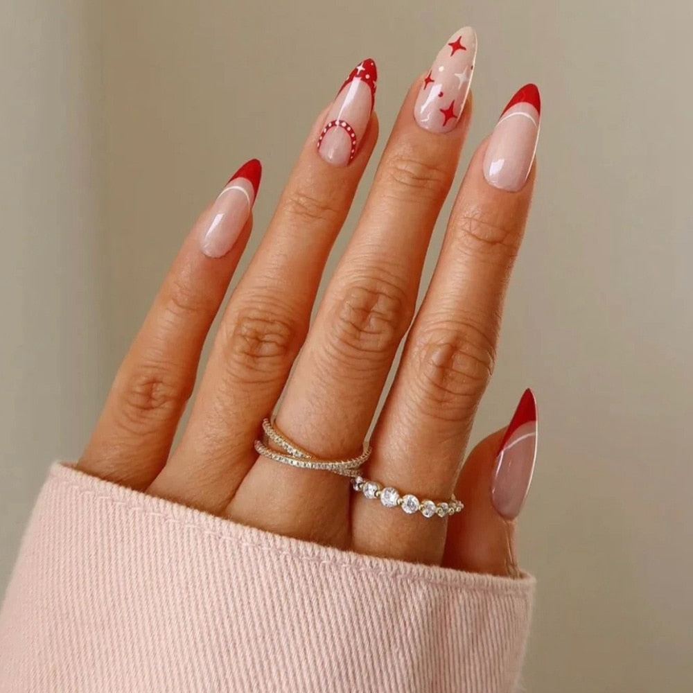 Almond Round Wavy False Nails - Orchid Unique
