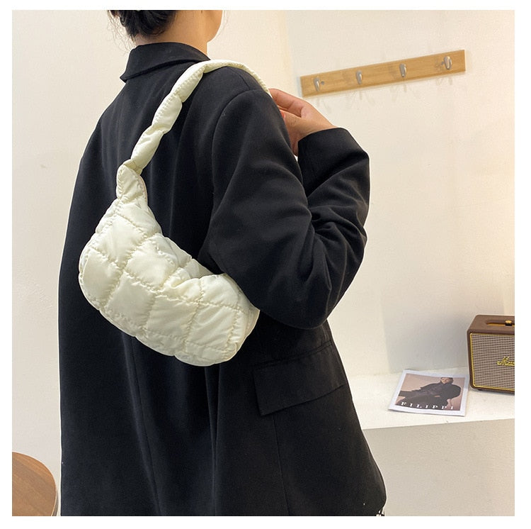Lattice Pattern Shoulder Bag - Orchid Unique
