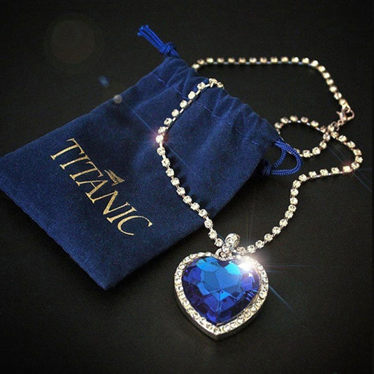 Heart of Ocean Blue Heart Pendant Necklace - Orchid Unique