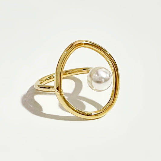 Dainty Faux Pearl Ring - Orchid Unique