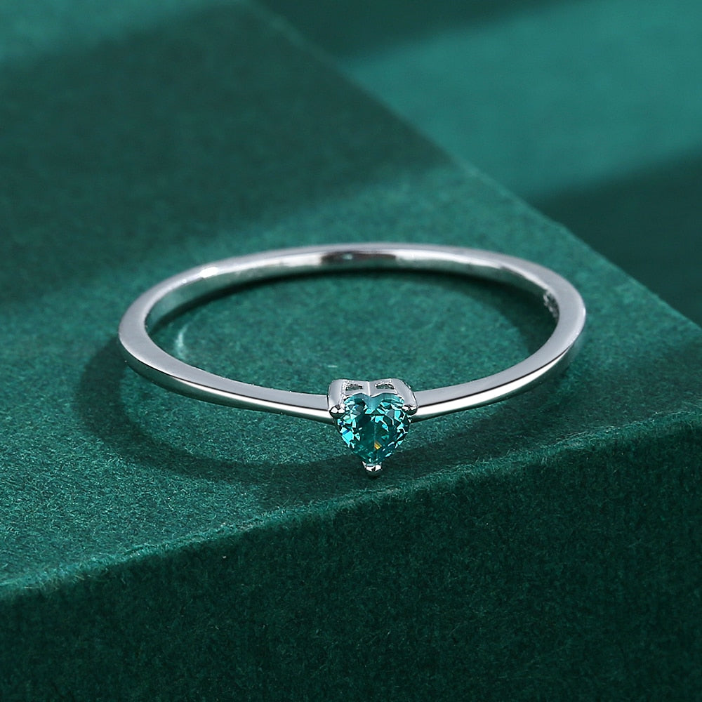 Heart-Shaped Genuine Sapphire Ring - Orchid Unique
