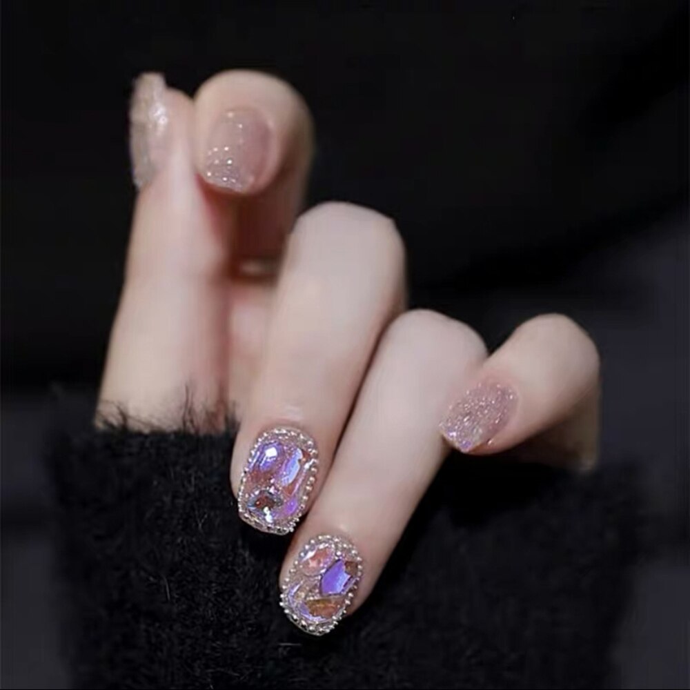Short Fake Nails With Glue - Orchid Unique
