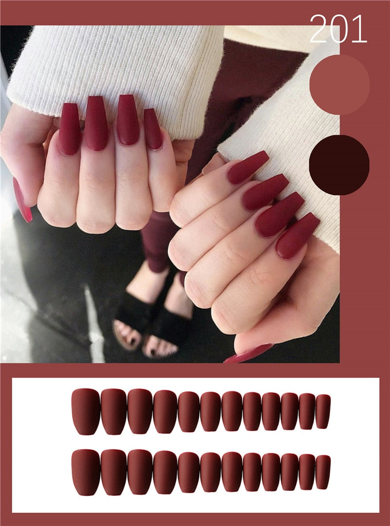 Matte Fake Nails Press on - Orchid Unique