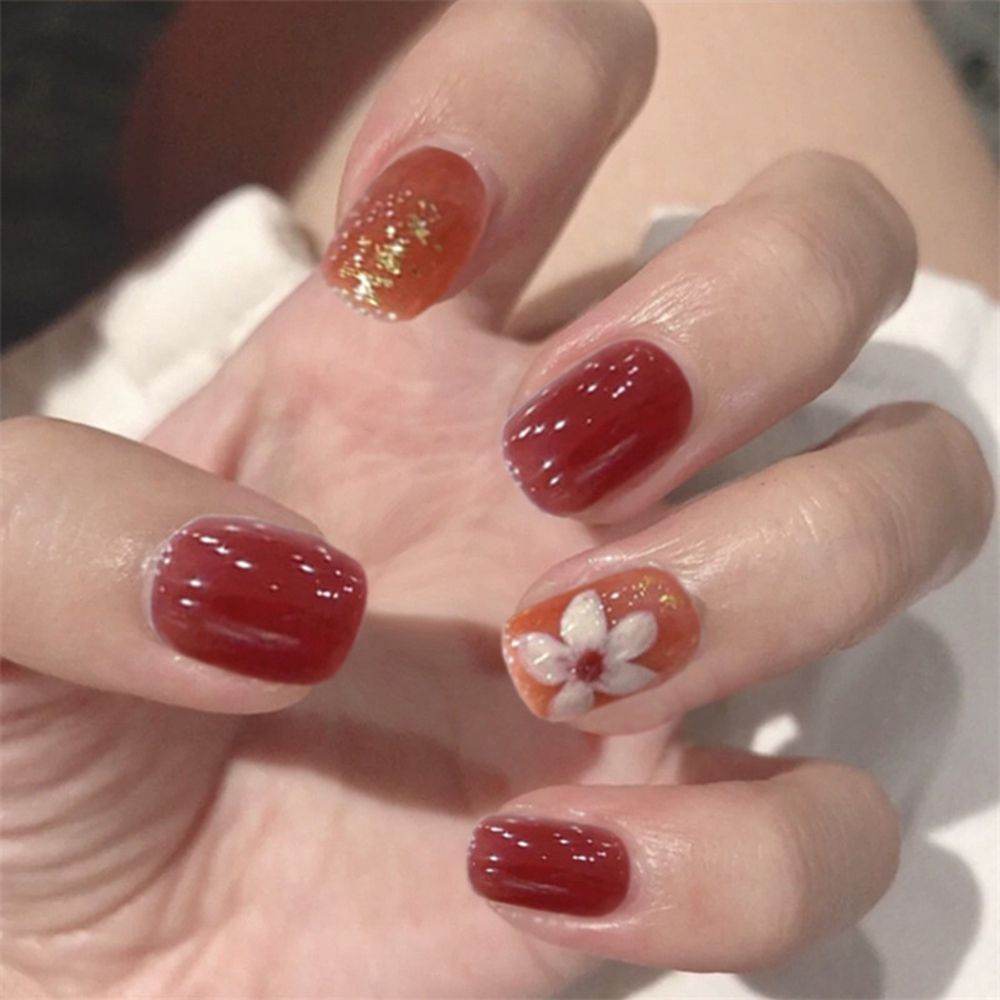 Sweet Short Round/Square Head False Nail Art - Orchid Unique
