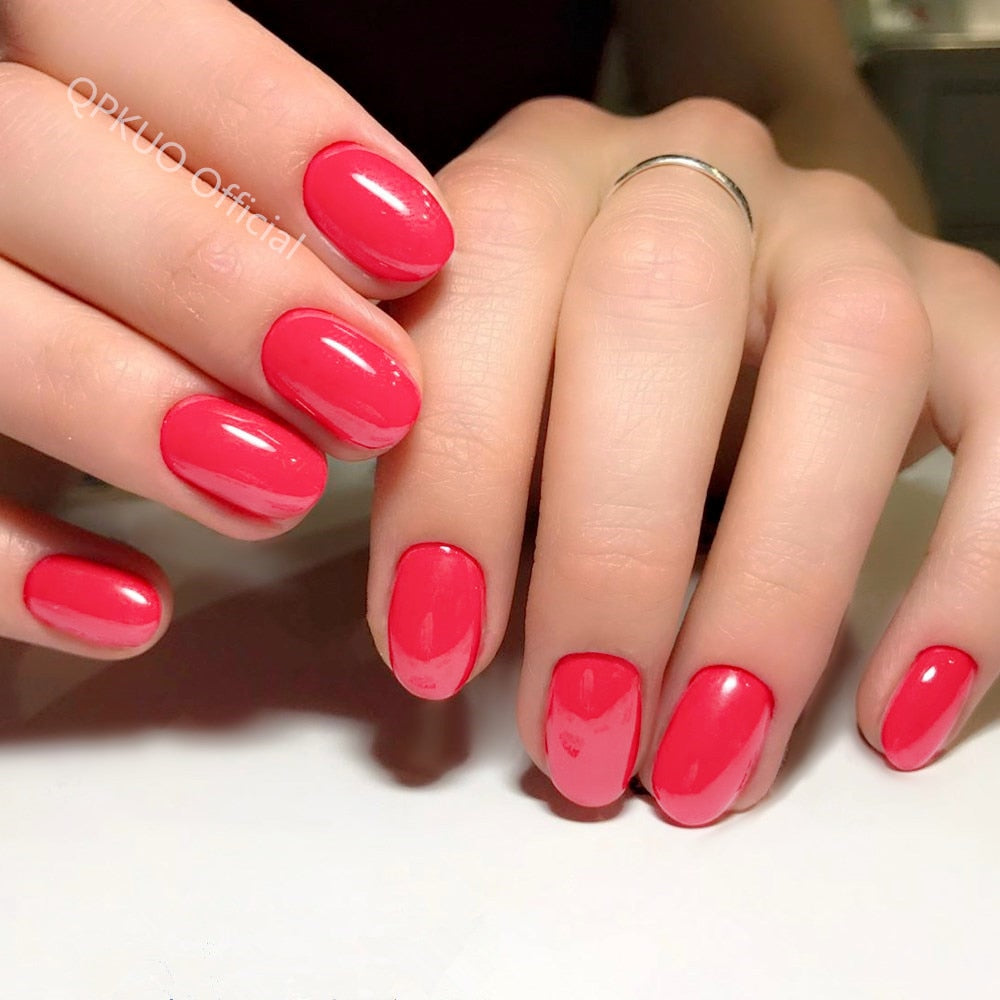 Shiny Short Fake Nails - Orchid Unique