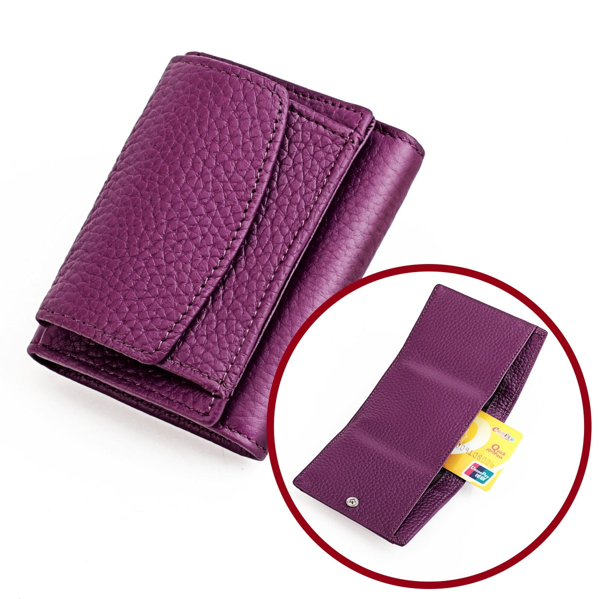 Women Genuine Leather Purses - Orchid Unique