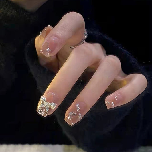 Short Fake Nails With Glue - Orchid Unique