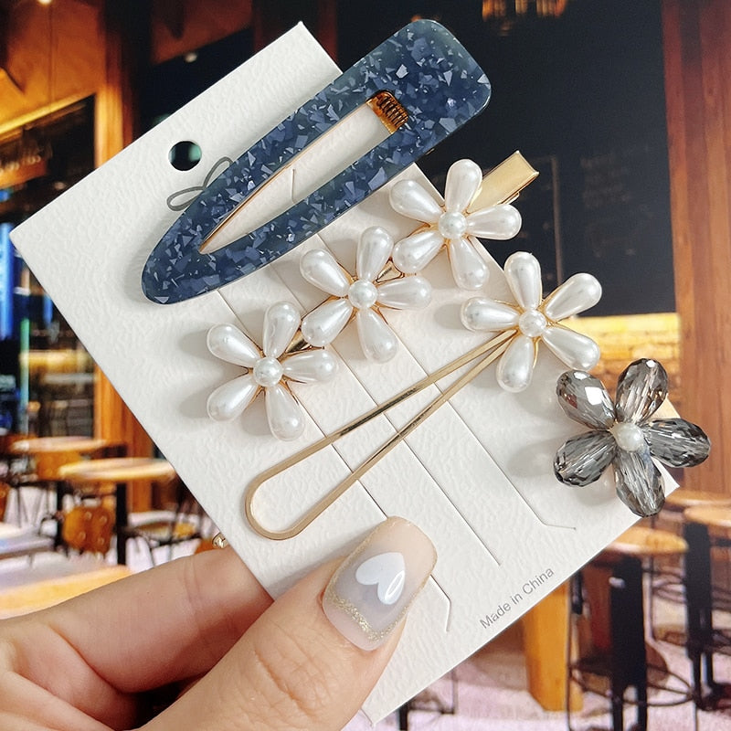 Fashion Pearl Acrylic Hair Clips - Orchid Unique