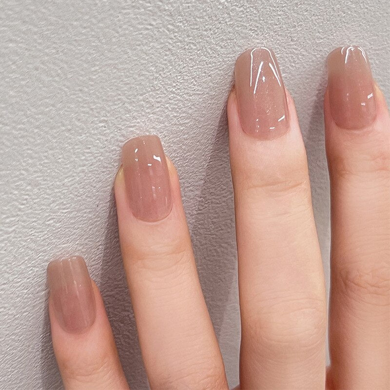 Wave Line Short Ballet French False Nails - Orchid Unique