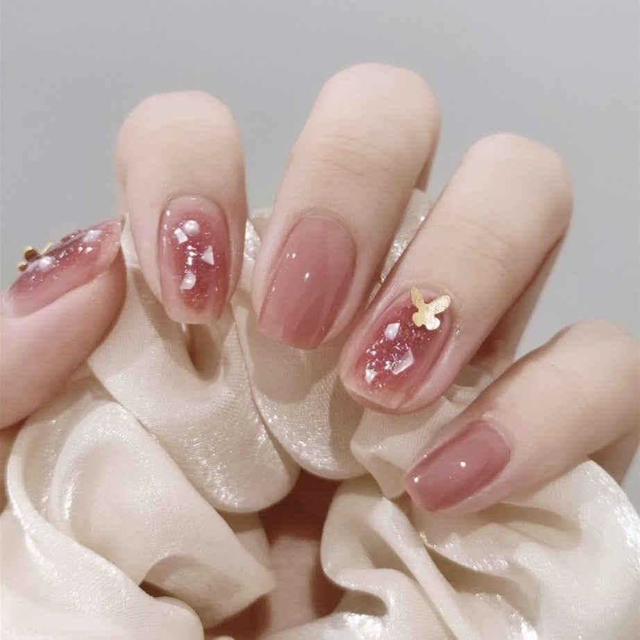 Mid Length Fake Nails - Orchid Unique