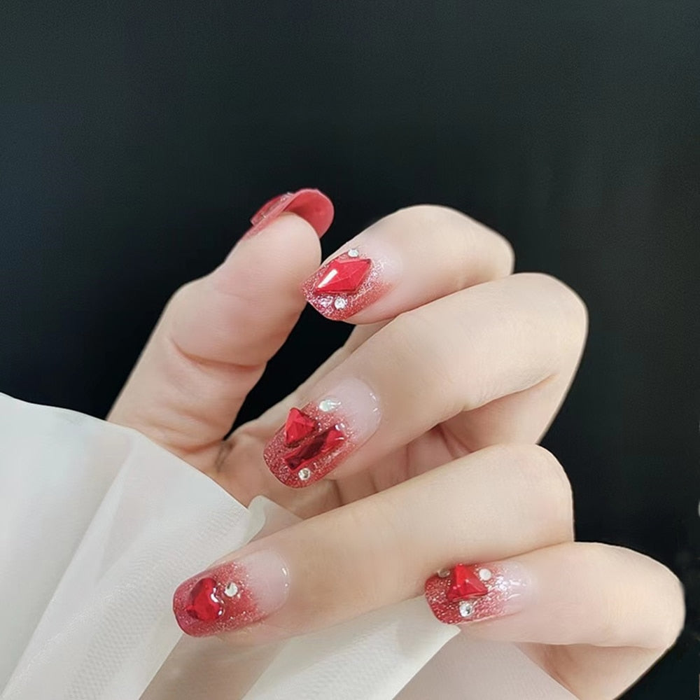 Mid-length Stiletto Nail Tips - Orchid Unique