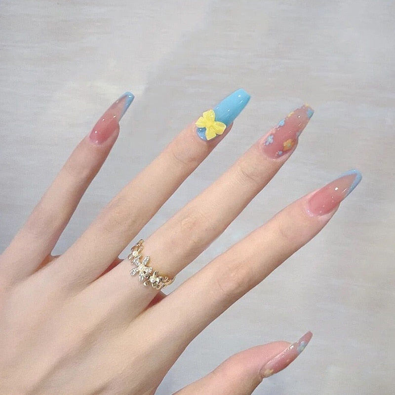 Sweet Short Round/Square Head False Nail Art - Orchid Unique