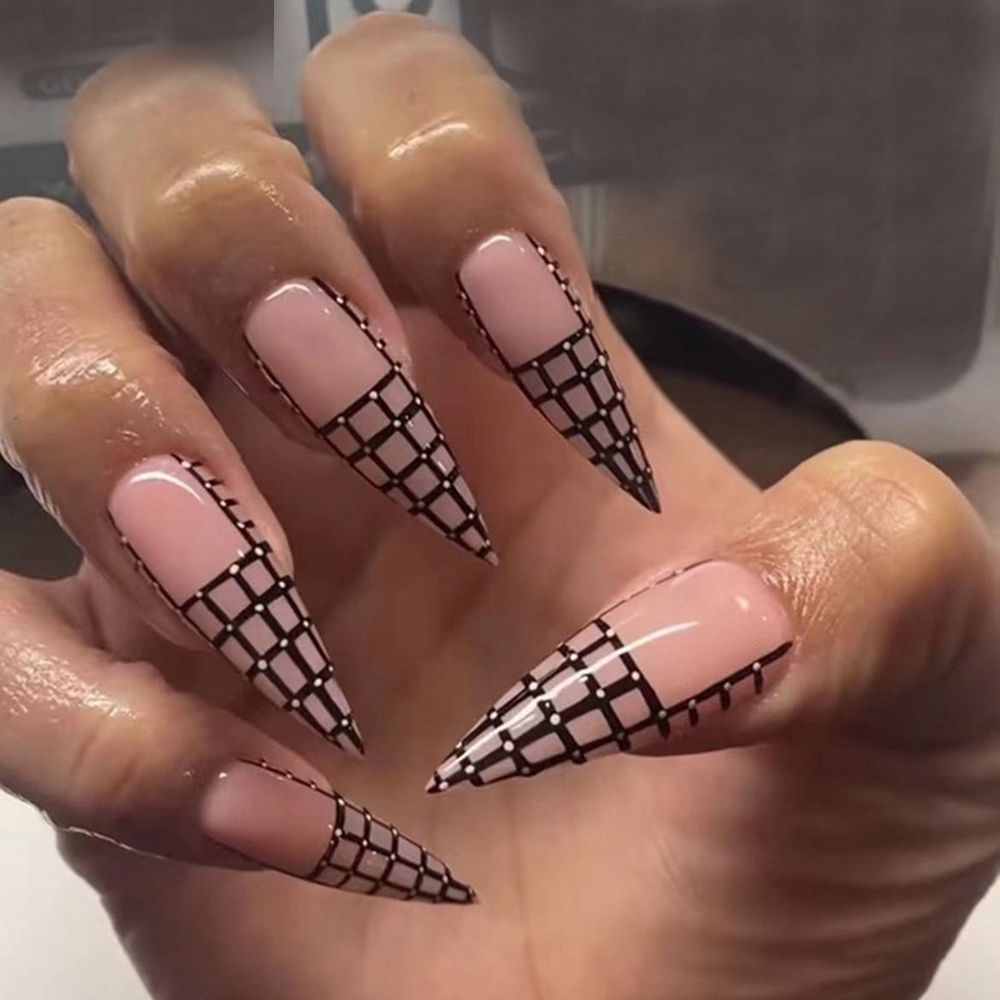 Long Stiletto False Nails - Orchid Unique