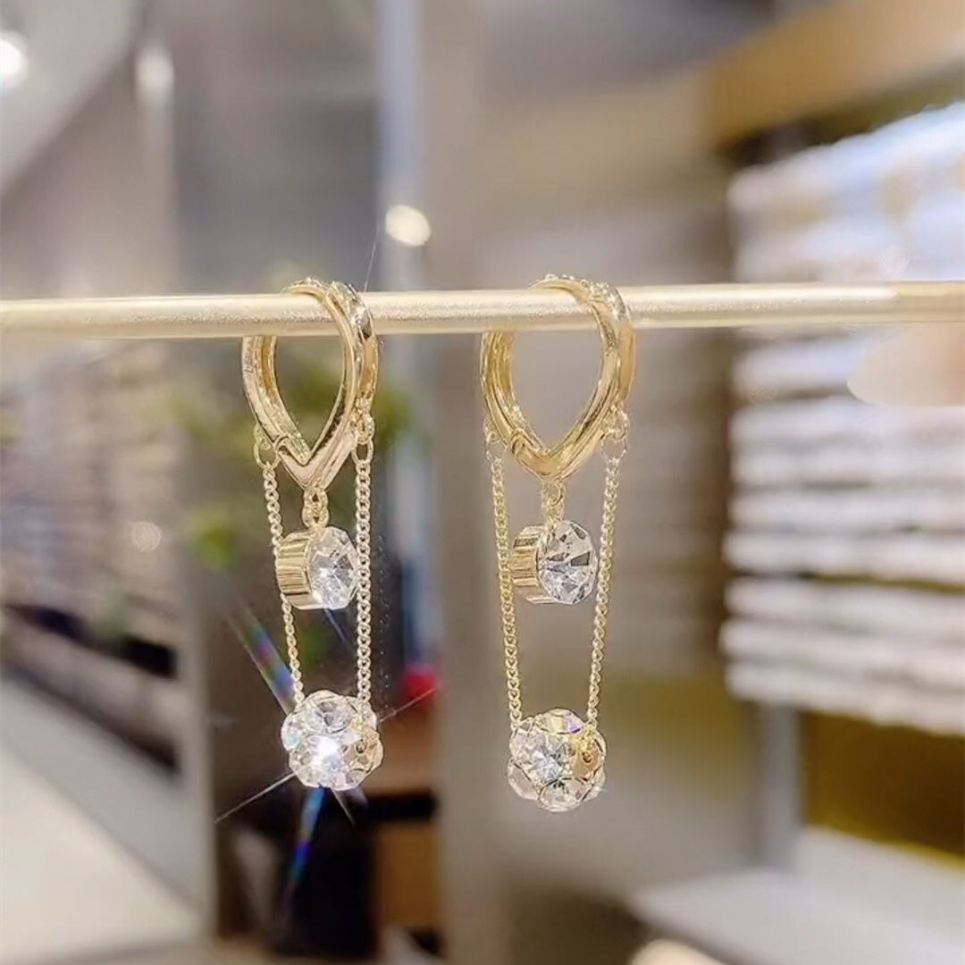 Crystal  Flower Pendant Earrings - Orchid Unique