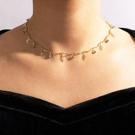 Charms Bead Clavicle Chain Choker Necklace - Orchid Unique