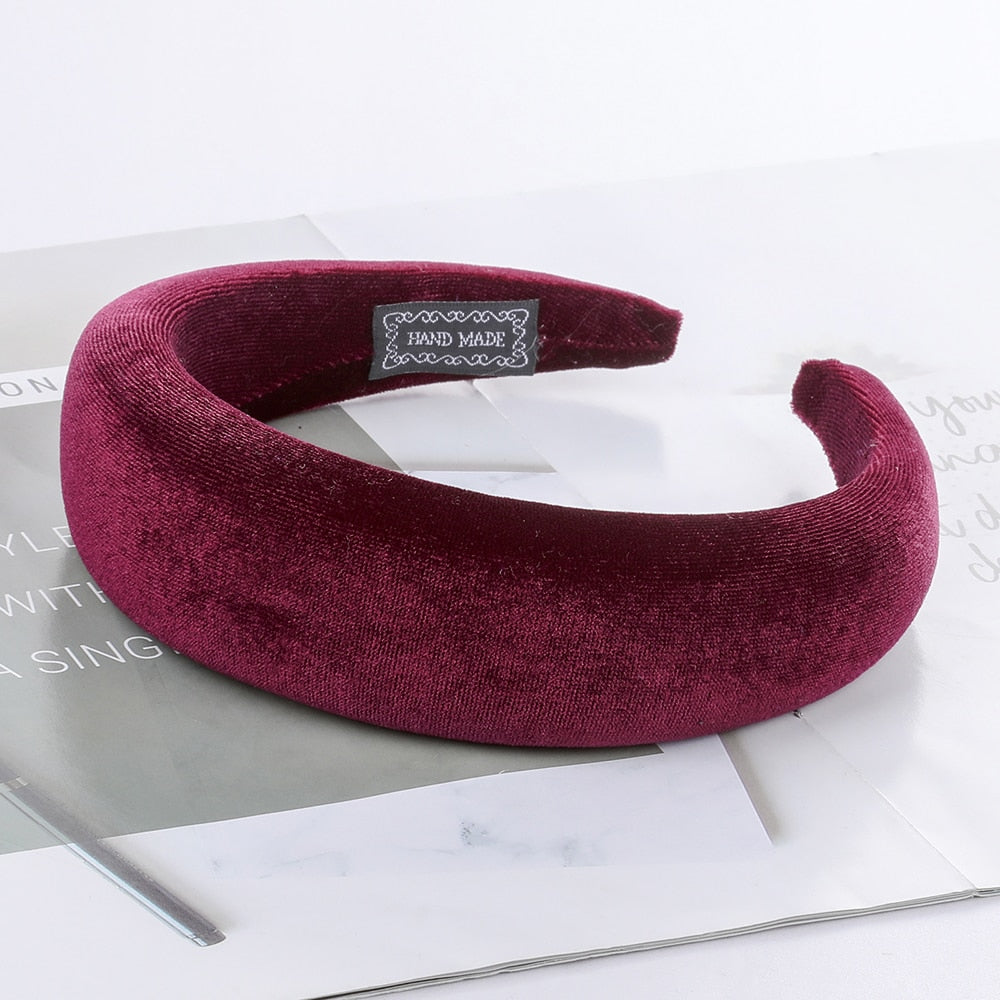 Haimeikang Solid Color Velvet Headband Hair Bands Winter New Sponge Hair Hoop Bezel Headbands For Women Fashion Hair Accessories - Orchid Unique