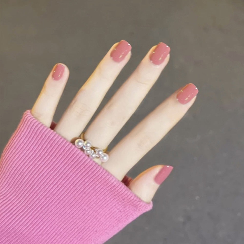 Light Color Solid Fake Nails - Orchid Unique