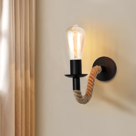 Vintage Hemp Rope Wall Lamp - Orchid Unique