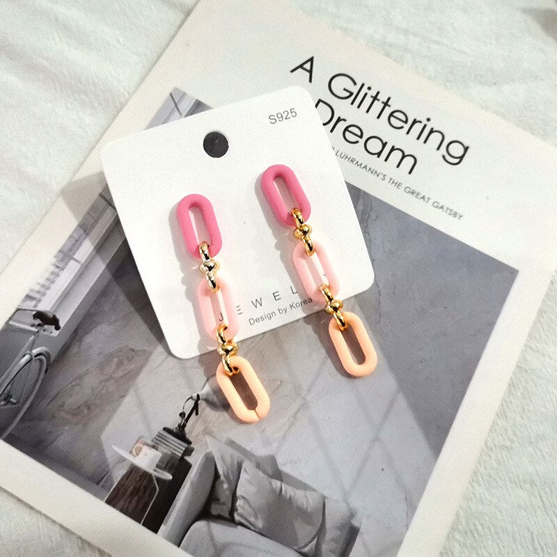 Candy Color Acrylic Earrings - Orchid Unique