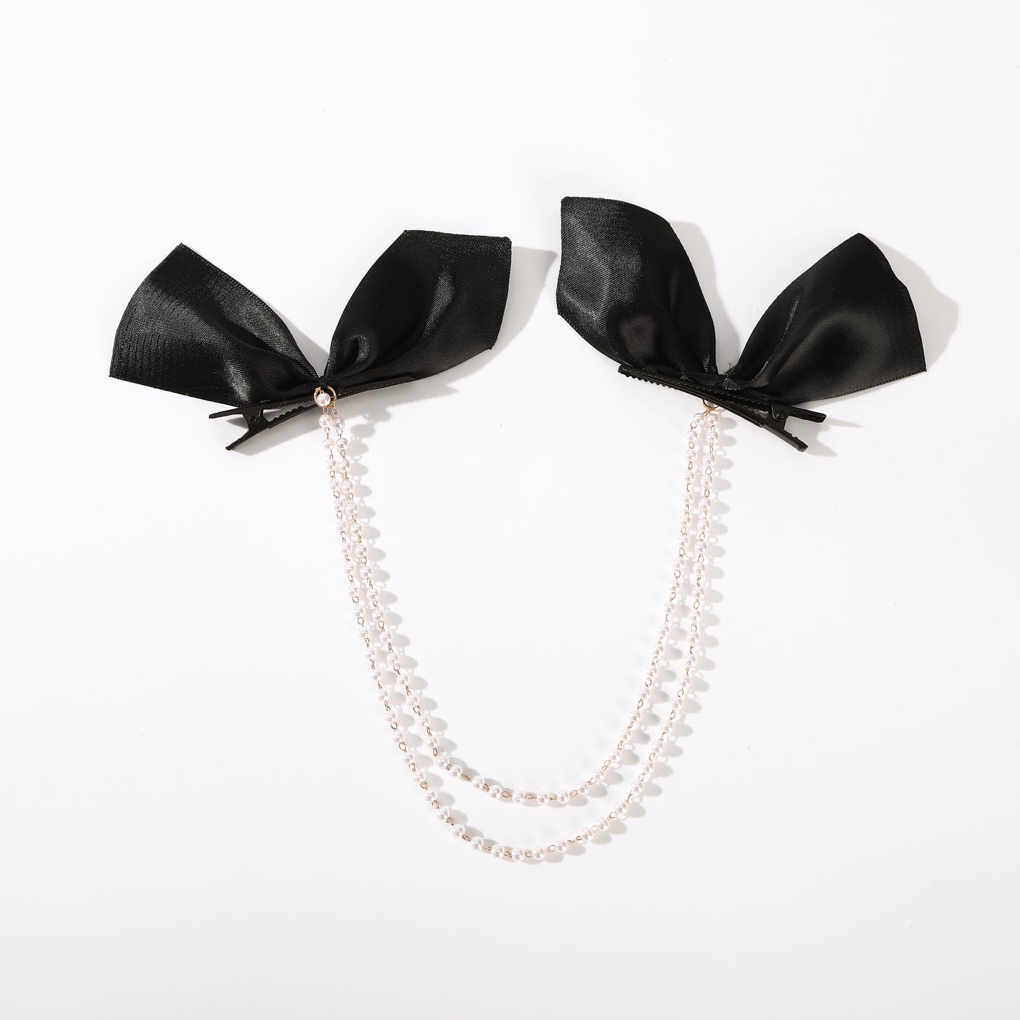 Vintage Bow Pearl Chain Hairpins - Orchid Unique