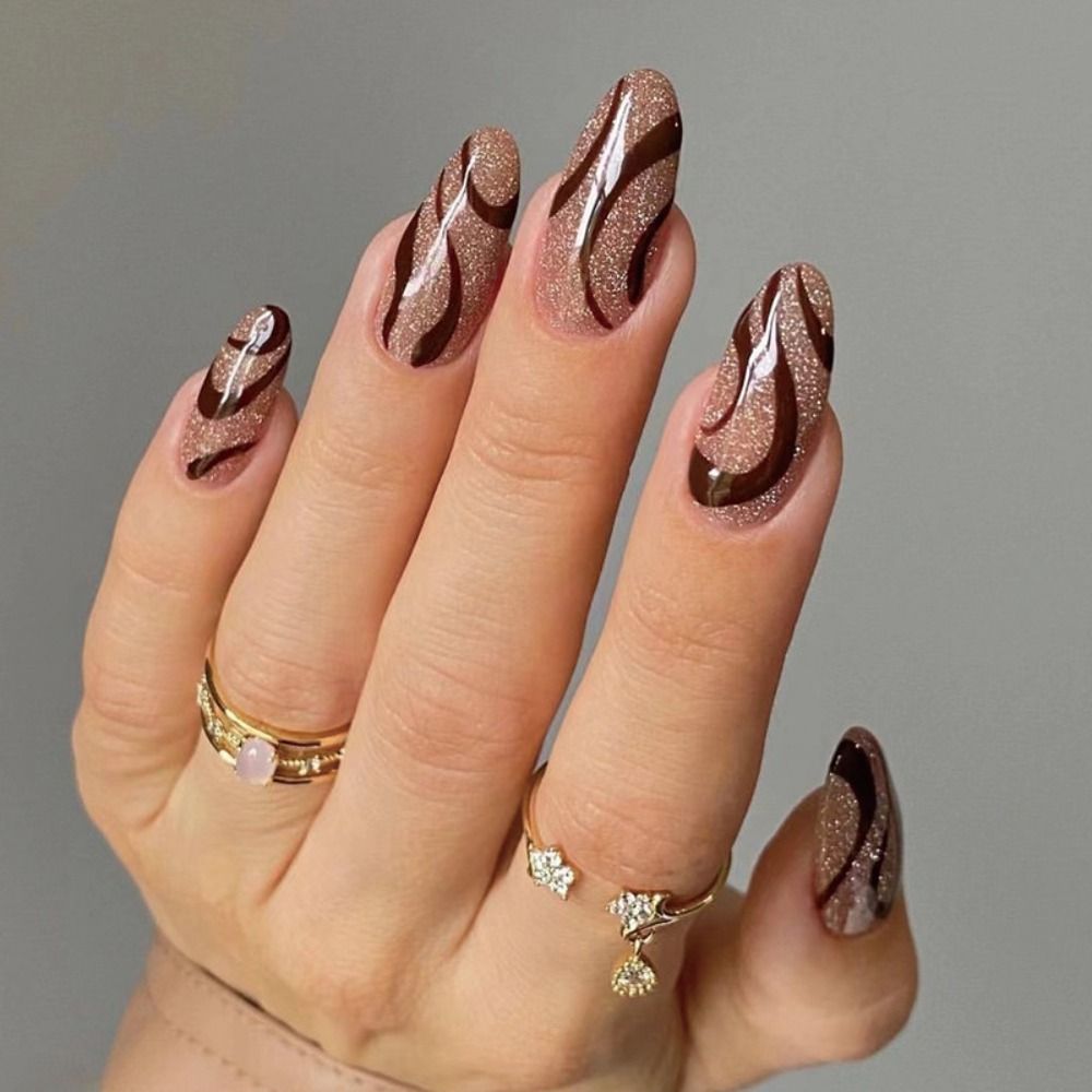 Cloud Pattern Design False Nails - Orchid Unique