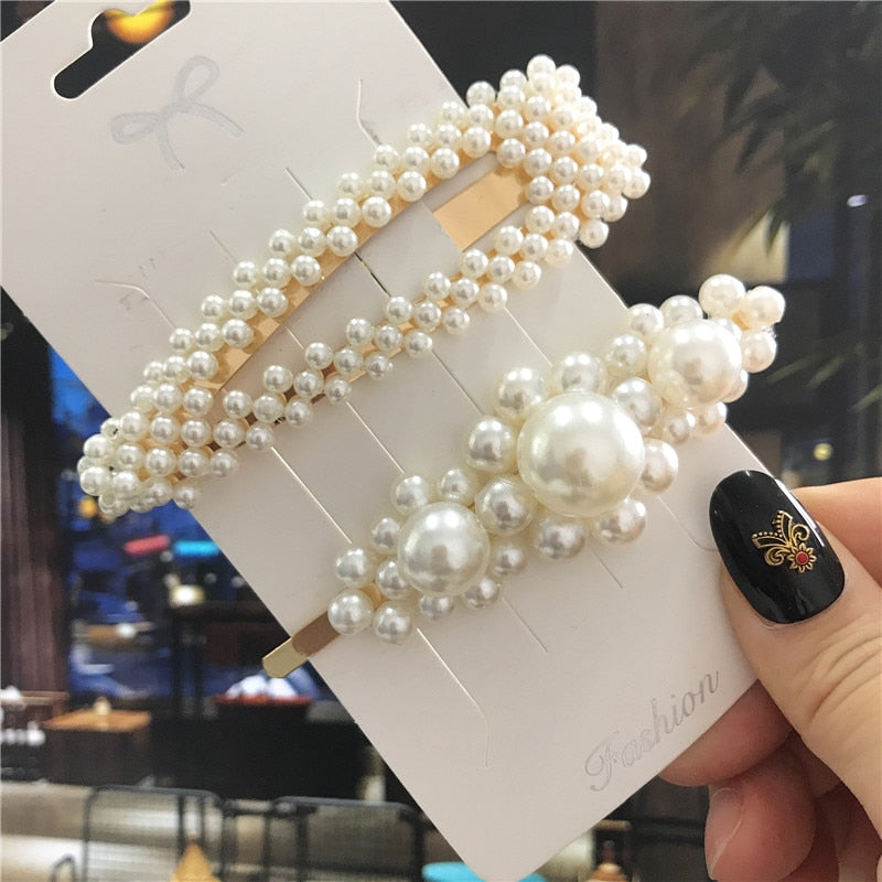 Handmade Pearls Hair Clips - Orchid Unique