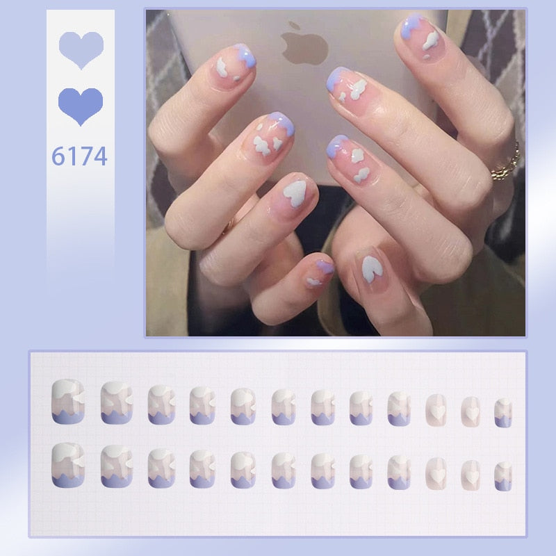 Cute Childlike Press on Nail Art - Orchid Unique