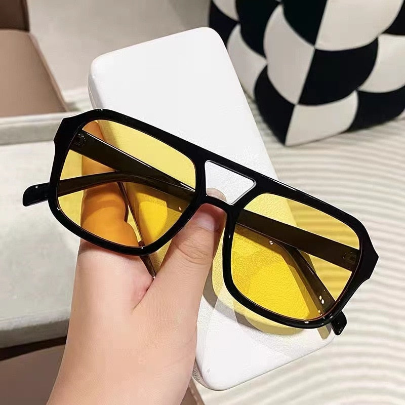 OIMG New Unisex Rectangle Vintage Sunglasses 2022 Fashion Design Retro Sun Glasses Female Lady Eyeglass Cat Eye Casual Goggles - Orchid Unique