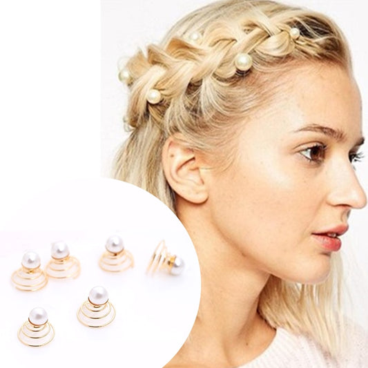 Gold Star Swirl Spiral Hairpin Barrettes - Orchid Unique