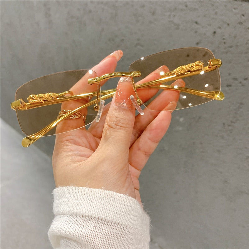 Vintage Sunglasses Rimless Cut Edge - Orchid Unique