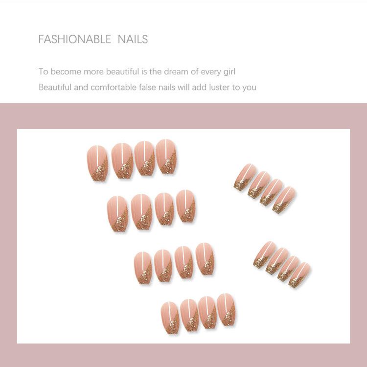 Short Reusable Fake Nails Press on - Orchid Unique