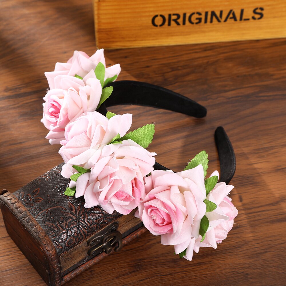 Haimeikang Colorful Flower Headband Fabric Princess Headdresses Girls Bride Headband Women Beach Wedding Hair Accessories - Orchid Unique