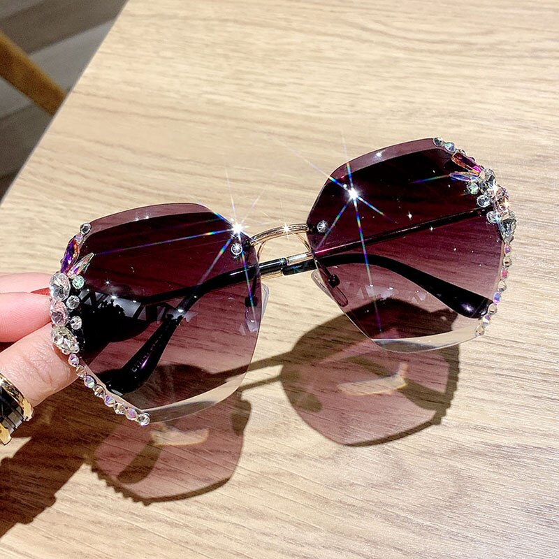 Retro Cutting Lens Gradient Sunglasses - Orchid Unique