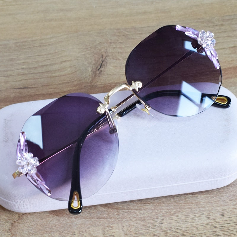 Retro Cutting Lens Gradient Sunglasses - Orchid Unique