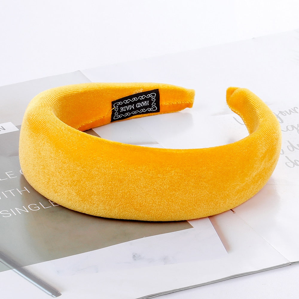 Haimeikang Solid Color Velvet Headband Hair Bands Winter New Sponge Hair Hoop Bezel Headbands For Women Fashion Hair Accessories - Orchid Unique